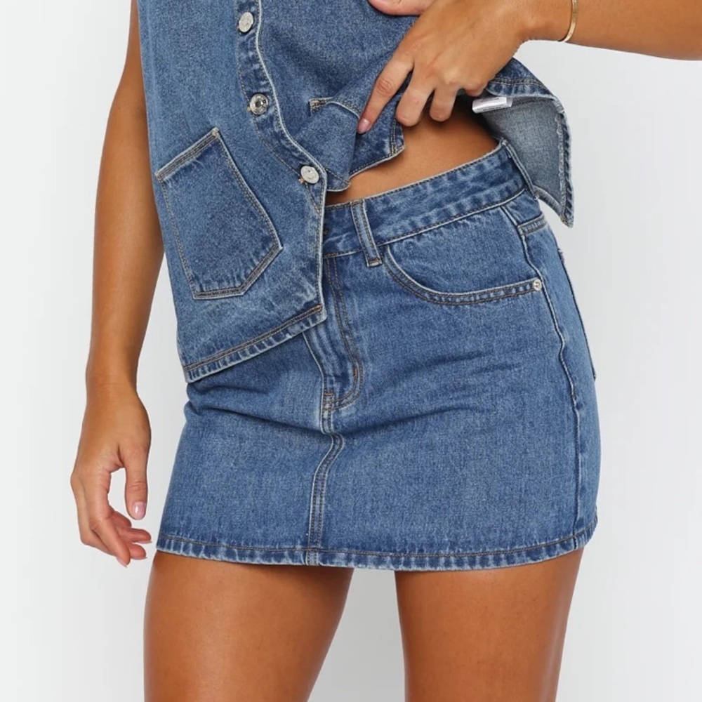 White Fox Holla At Me Mini Skirt Admiral Blue
